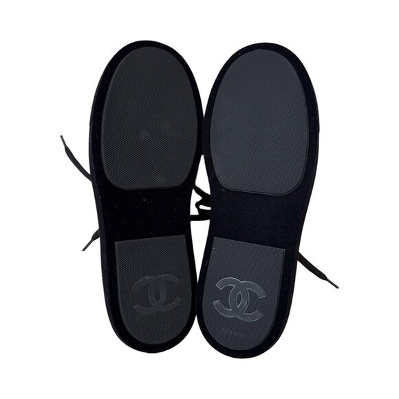 Chanel black velour CC sneakers size 37.5 - Picture 5 of 8